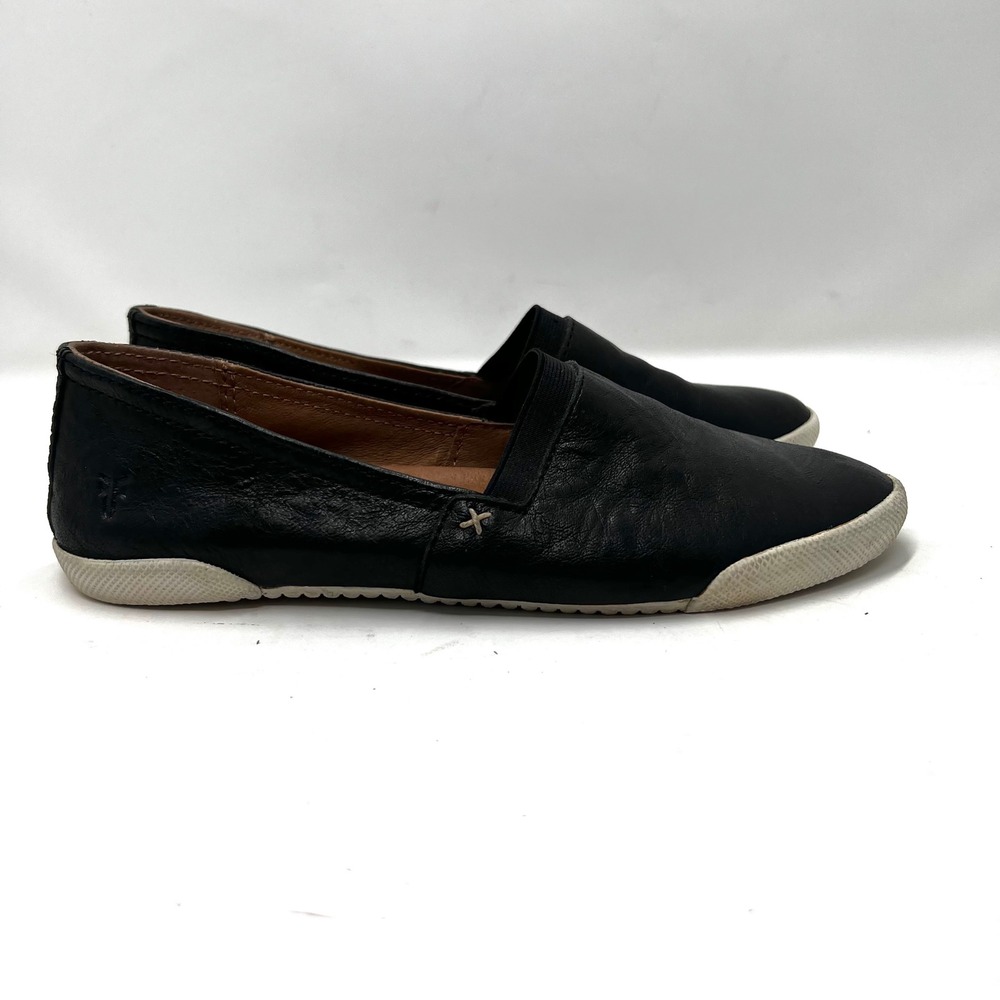 FRYE Black‎ Leather Slip On Sneakers Loafers Shoes Women Size 6